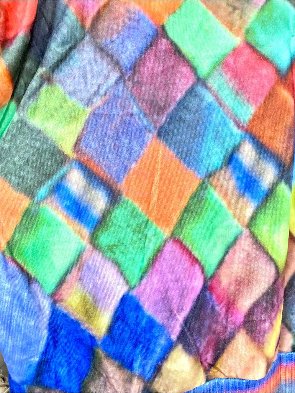 BNWOT Diamond multicoloured print summer boho sweater/dress w cottagecore vibe - Picture 3 of 14